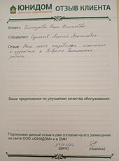 Отзыв Толстоуховой Ольги Николаевны о работе Сусликова Алексея