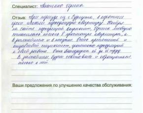 Отзыв Соловьевой Людмилы Ивановны