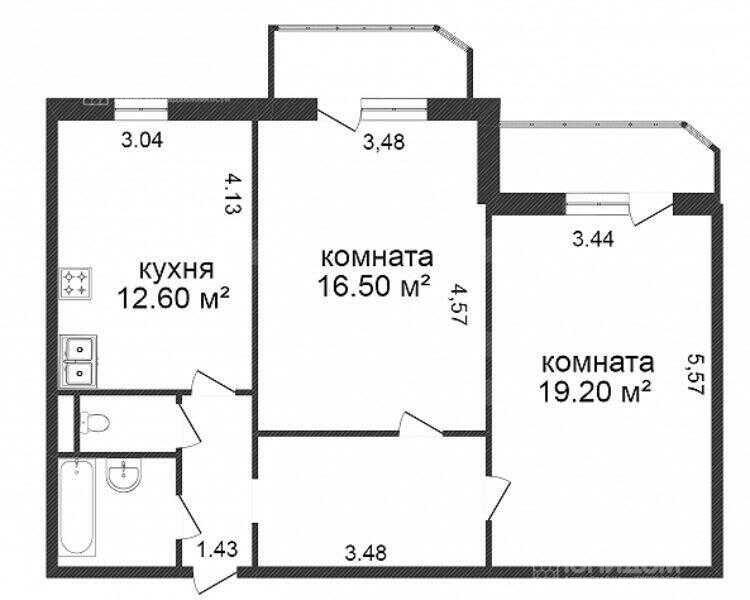 121 серия 3 комнатная квартира схема